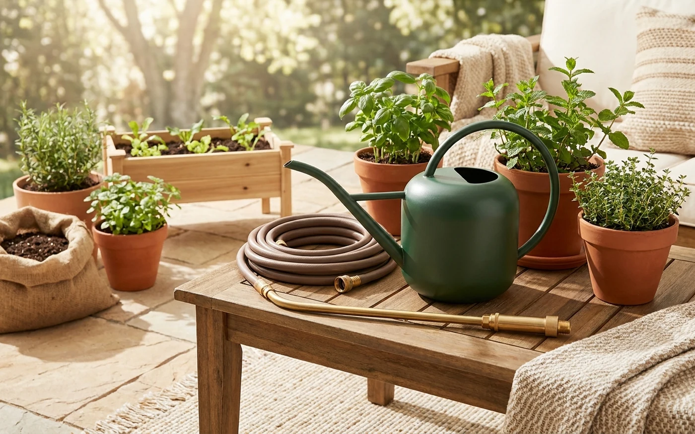 Watering can, hose wand or drip starter category visual